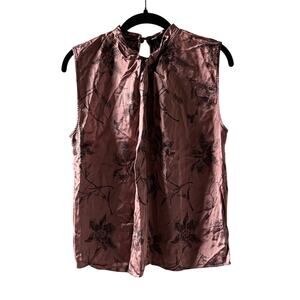 Vince Iris Twist Knot Sleeveless Top In Mauve Orchid Size Large